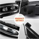 Fog Lights Compatible with Chrysler 300 2015 2016 2017 2018 2019 2020 2021 2022 2023 2024 LED Daytime Running Lamps w/Trim Bezels Left Driver & Right Passenger Side 68294009AA 68294008AA