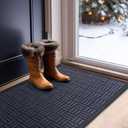 Mibao Front Door Mat, Heavy Duty Durable Welcome Mat for Outdoor Indoor, Dirt Trapper Waterproof Super Absorbent Door Mat for Entryway Outside Patio Porch, 61.5" x 36", Navy