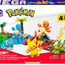MEGA Pokmon Building Toys Set Kanto Region Team with 130 Pieces, 4 Poseable and Articulated Characters, 2 Inches Tall, for Kids
