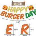Happy Burger Day Banner, Burger Bar Decorations, Hamburger Themed Party Decorations, Hamburger Banner for Fast Food Party