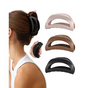 3Pcs Silicone Hair Clips Flexible Claw Clips for Women Cloud Clip Bendable Large Hair Claw Clip