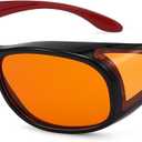 Eyekepper 100% Blue Light Reduction,Fitover Anti-Blue Blocking Computer Glasses with Extra Amber Lens