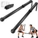 POWER GUIDENCE 2pcs Ropeless Battle Ropes for Home Gym, Portable Battle Ropes for HIIT Workouts, Small Space, Travel & Apartment Training Equipment for Men & Women (Black)