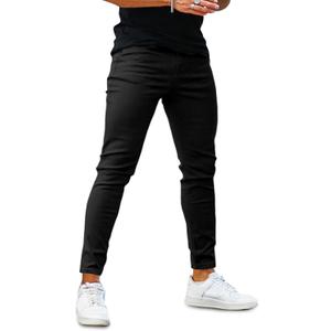 Mens Jeans Skinny Stretch Premium High Rise Colored Jeans Expandable Waist (30W x 30L, Black)