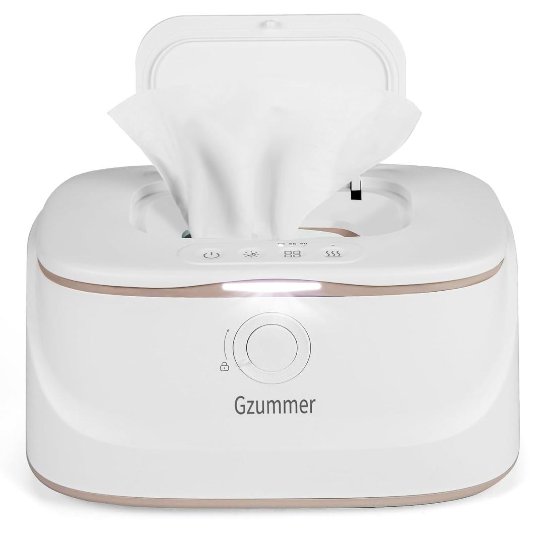 Baby Wipe Warmer, Wipe Warmer and Baby Wet Wipes Dispenser, 3 Temperature Control Large Capacity Wipes Warmer for Babies with Night Light (Pure White)