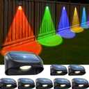 Solar Fence Lights Outdoor Waterproof, Solar Powered Fence Lights with Warm White & RGB Modes, Outdoor Wall Light Fixtures for Backyard, Patio, Deck Railing, Pool, Wall (WRGB 8 Pack)