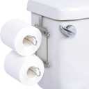 TQVAI Over the Tank Toilet Paper Roll Holder Stainless Steel Bathroom Tissue Storage Rack, Chrome Finish