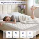 Premium High-Density Foam Mattress Topper Queen Size (60"x80") White, Thick & Firm Support, Breathable & Hypoallergenic for Back Pain Relief & Pressure Relief, Bed Topper