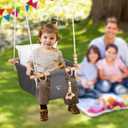 RAGOZONERY 2 in 1 Baby Jumper with Toddler Swing, Baby Jumpers and Bouncers,Indoor Outdoor Toddler Swing Set, Cotton, White