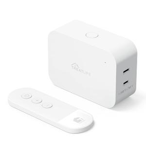 TREATLIFE 2 in 1 Dimmer Plug with Remote, No Smart Features, Wireless Remote Control Outlet, Up to 100FT Range, Plug-in Dimmer Switch for Dimmable Bulbs, String Lights, Max Power 300W