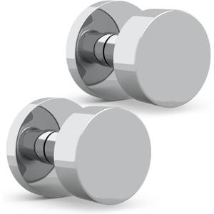 Mega Handles Buena Dummy Door Knob - 2 Pack Heavy Duty Dummy Door Knobs, Non-Turning Silver Door Knobs for French Doors & Closet, Single Side, Fits All Standard Doors - Polished Chrome