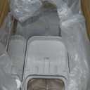 LivLab Mker 20-25 lbs Rice Dispenser with measuring spoon - 11.4Qt/12L Large Airtight Food Storage Rice Container for Cereal, Flour - BPA-Free PET, Slim Space-Saving (933-White Grey)