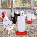 2 Packs Chick Feeder and Waterer Kit 1L Chick Feeder and 1L Chick Waterer Chicken Feeder and Hanging Chicken Waterer for Poultry Farm Chick Water Food Feeder