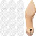 Tinideya 12 Pcs Non Slip Shoe Grips on Bottom of Shoes, Wave Design Non Slip Sole Pads for Shoes Noise Reduction Rubber Self Adhesive Shoe Sole Protector for High Heels, Boot, Leather Soles(Clear)