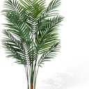 CyanGrove 5ft Tall Golden Cane Artificial Tree Palm Outdoor, Large Artificial Plants Outdoor Faux Palm Tree with 3 Textured Trunks, Fake Tree for Indoor Outdoor Office Living Room Outside Patio
