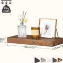 HOOBRO Floating Shelves for Wall, Wall Mounted Shelf Set of 2, 15.7" Hanging Shelf with Invisible Brackets, for Wall Decor Storage in Bathroom Bedroom Kitchen Living Room Office, Rustic Brown BF40BJ01