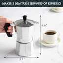 Primula Classic Stovetop Espresso and Coffee Maker, Moka Pot for Italian and Cuban Caf Brewing, Greca Coffee Maker, Cafeteras, 3 Espresso Cups, Silver