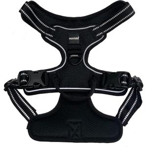 Muttluks, MuTTravel Comfort Zone No-Pull Dog Harness with 2 Leash Attachments, Reflective and Padded for Training and Everyday (Small, Black)