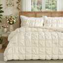 Amélie Home Queen Comforter Set, Bubble Textured, Beige, 3-Piece