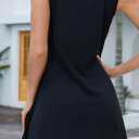 Summer Dresses for Women Sleeveless Casual Sundresses Loose Beach Cover Ups Trendy Tank Midi Sun Dress (Black, XL)