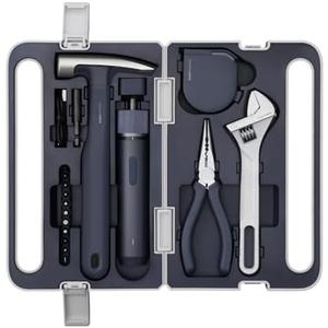 HOTO 18-Piece Tool Kit, Electric Screwdriver w/LED, 3 Torque, 10 Bits, Basic Home Tool Kit - Compact & Portable w/Hidden Buckle, Home Repair Set for DIY Projects/Dorm Repairs/Assembling