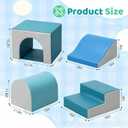 Sumbababy Foam Climbing Blocks for Toddlers: with a Tunnel - 4 PCS Foam Blocks - Kids Indoor Climbers Play Structures Play Gym Soft Climber with Slide and Stair Soft Playground Green, Large