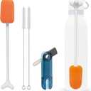 2 x 4 Pack Water Bottle Brush Cleaner Set for Owala Twist, Free-Standing Cleaner for Stanley All Day Slim, 2 Straw Brushes, 3-in-1 Lid Cleaning Brush for Spout Crevices