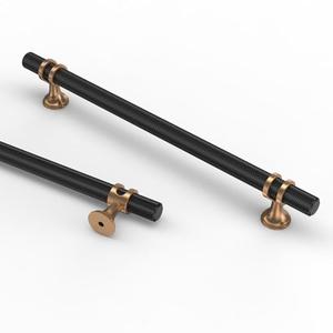 Asidrama 6 Pack 17inch Knurled Matte Black and Champagne Bronze Kitchen Cabinet Handles, Cabinet Pulls Kitchen Cabinet Hardware Cupboard Handles Drawer Pulls