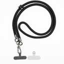 Cell Phone Lanyard Strap Crossbody with 2pcs Phone Tether Pads, Black