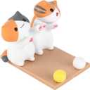 Cute Cat Smartphone Stand,Safe PVC Phone Holder,Cartoon Animal Phone Holder,Cute Animal Desktop Portable Phone Stand for Phones Tablets (C)
