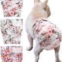 CuteBone Washable Dog Diapers Female No Tail Hole 3 Pack Reusable Doggie Period Training Pants for Docked-Tail Frenchie French Bulldog Boston Terrier Without Tail WWD30 L