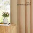 NICETOWN Linen Blend Living Room Curtains 84 inch Long 2 Panels Set, Rod Pocket & Back Tab Privacy Added Thick Flax Semi Sheer Window Curtains & Drapes for Bedroom/Farmhouse, Burlap, W55 x L84