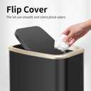 Stainless Steel Bathroom Trash Can with Swing Lid,4gallon Small Metal Garbage can Trash Bin Wastebasket for Office Bedroom Living Room (Black Gold)