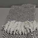 Navy Blue Soft Cotton Diamond Weave Decorative Throw Blanket, 50" X 54