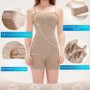 Shapewear Bodysuits for Women, Tummy Control Full Body Shaper with Removable Straps, Seamless Strapless Body Suit (Beige, S)