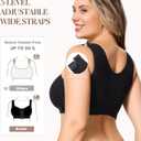 BRABIC Post Surgery Front Closure Bras for Women No Underwire Compression Surgical Mastectomy Everyday Bra (Black) 2XL