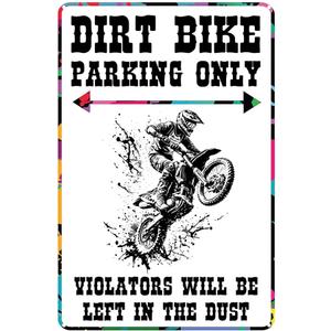 Dirt Bike Accessories Dirt Bike Tin Signs Motorcycle Gifts Motocross Birthday Party Decorations Funny Dirty Bike Parking Only Dirtbikes For Kids 8-14 Man Cave Boy's Room Garage Decor 8x12 Inch (Color12)