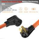 NEMA 10-50P to 14-50R EV Charger Adapter Cord 6AWG 30 Amp 3 Prong Dryer to 50 Amp 4 Prong EV Conversion Adapter Only Compatible with Tesla and Level 2 Charging ETL & UL Listed