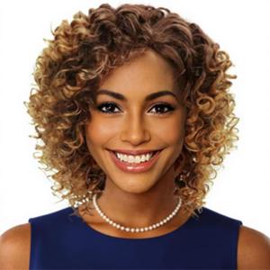 XIUFAXIRUSI XIUFAXIRUSI Blonde Short Curly Wigs for Black Women Ombre Blonde Afro Kinky Curly Bob Wigs with Side Part Synthetic Fibre Full Hair Afro Wigs for Black Women
