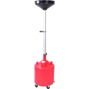 Aain 18 Gallon Industrial Waste Oil Drain Tank,Oil Changing,Portable Waste Oil Change Tank With Wheels and Adjustable funnel height for car, Funnel Drain, Red