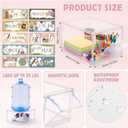 10-shelf School Subject Storage Organizer Clear Plastic Drawer Bins with Classroom Subject Labels Stackable Storage Organizer for School Supplies Homeschool Classroom Organization for Kids