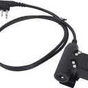 2 Pin U94 Ptt Radio Headset Adapter Cable for Motorola Walkie Talkies(NATO US Military Wired,Black)