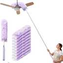JOYMOOP Ceiling Fan Cleaner Duster and Cobweb Duster with Extension Pole, 2898 Inch Handle and 9 Refills for High Ceilings and Furniture (Purple)