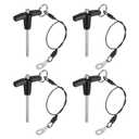 Uxcell 4Pcs T Handle Lock Pins, 5mm x 40mm Usage Length Stainless Steel Push-Button Quick Release Pin