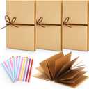 Hacaroa 4 Pack 6 x 8 Inches Accordion Scrapbook, Hardcover Kraft Paper Photo Albums, Stretchable Folding Photo Collection DIY Handmade Adventure Book for Wedding, Graduation, Valentine's Day