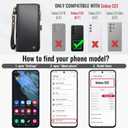 Defencase Compatible with Samsung Galaxy S23 Case Wallet with RFID Blocking Card Holder for Women Men, PU Leather Magnetic Snap Flip Zipper Strap Wallet Phone Case Fit for Galaxy S23 5G 6.1", Black