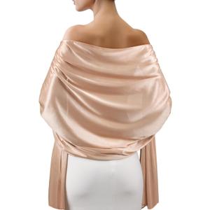 Sofier Satin Shawl Wraps for Women Evening Dresses Wedding Bridal Party Silky Scarf Formal Cover Up Bridesmaid Gifts (One Size, Champagne)