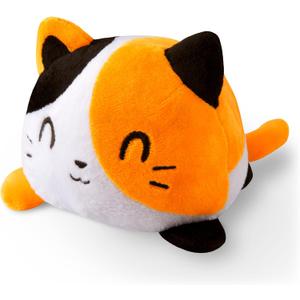 TeeTurtle Reversible Cat Plushie 4-Inch Calico Two-Sided Flip Plush Toy with Embroidered Details - Cute Mini Collectible Plush for Kids, Teens, and Adults