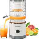 Electric Citrus Juicer, Rechargeable Portable Cordless Juicer with with USB Cable and Cleaning Brus, One-Touch Button, Juice Squeezer for Oranges, Lemons, and Limes, White