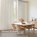 Pinch Pleated Linen Curtains 96 Inches Long for Living Room, Thick Semi Sheer Light Filtering Memory-Trained Back Tab Drapes, Natural Pinch Pleat Curtain with Hooks Rings for Bedroom Office, 2 Panels